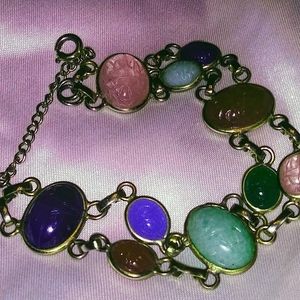 Egyptian Scarab Bracelet With Hieroglyphics